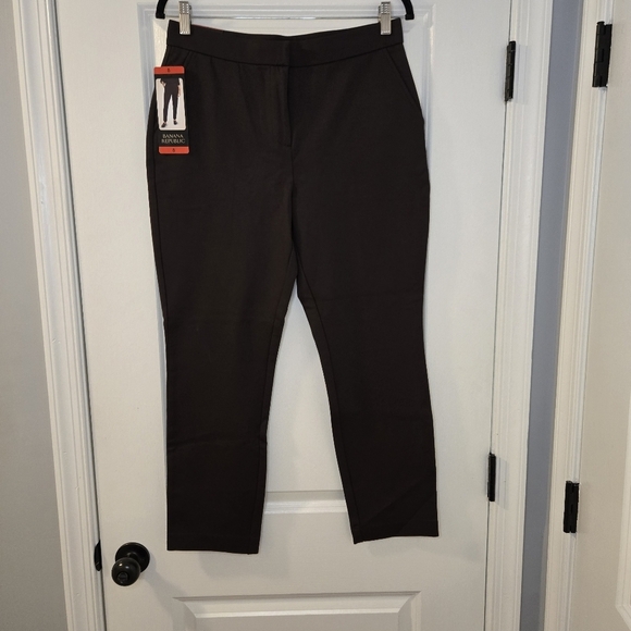 Banana Republic Ponte Pant High Rise Brown Size 8 Stretch Waist - Picture 1 of 16
